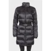 Quilted down jacket on the belt