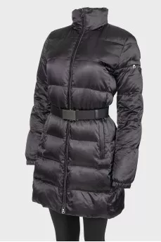 Quilted down jacket on the belt