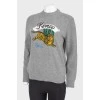 Print wool jumper