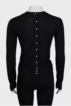 Cropped black cashmere cardigan