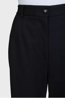 Black high-waisted wide-leg trousers