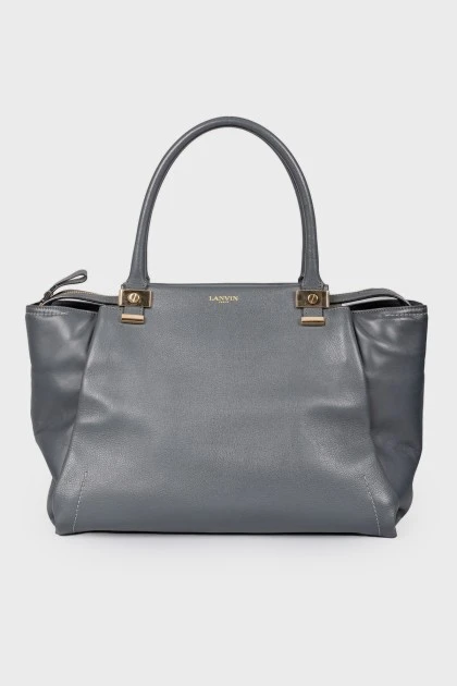 Leather bag of graphite shade