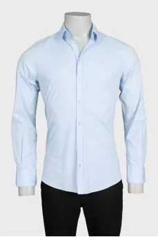 Men's light blue slim-fit button-down shirt