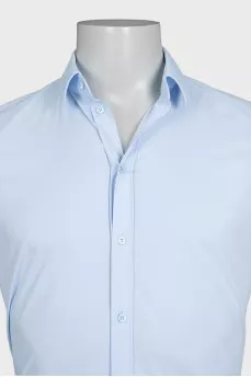 Men's light blue slim-fit button-down shirt