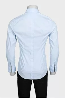 Men's light blue slim-fit button-down shirt