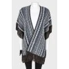 Leather fringe poncho