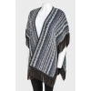 Leather fringe poncho