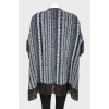 Leather fringe poncho