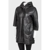 Leather sheepskin coat