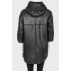 Leather sheepskin coat