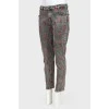 Jeans with embroidered chili