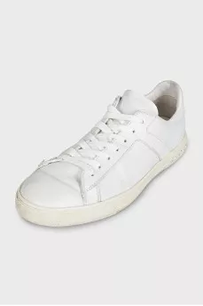 Men's white leather sneakers
