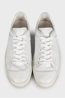 Men's white leather sneakers