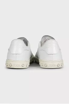 Men's white leather sneakers