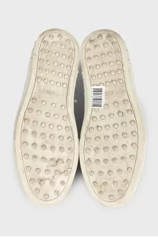 Men's white leather sneakers