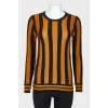 Vertical stripe long sweatshirt