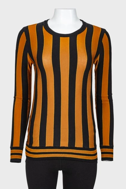 Vertical stripe long sweatshirt