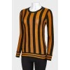 Vertical stripe long sweatshirt