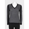 Pullover with black rhinestone inserts