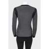 Pullover with black rhinestone inserts