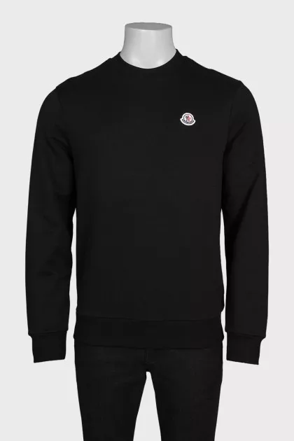 Men's black sweatshirt with a patch