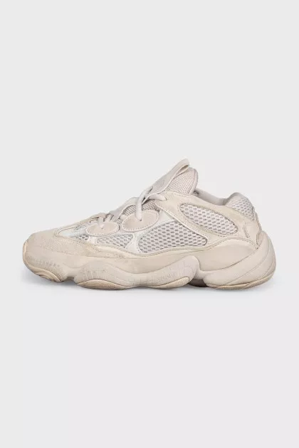 Сірі комбіновані кросівки Yeezy 500