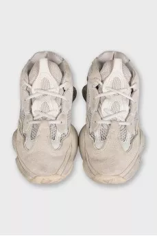 Сірі комбіновані кросівки Yeezy 500
