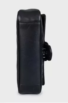 Черная кожаная сумка GG Marmont