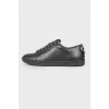 Leather applique sneakers
