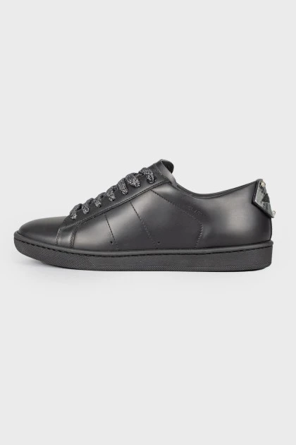 Leather applique sneakers
