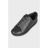Leather applique sneakers