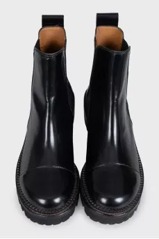 Leather Chelsea boots with embossed logo