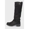 High suede boots