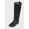 High suede boots