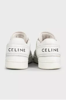 White leather sneakers with signature logo