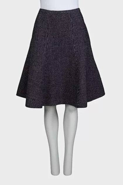 Flared wool skirt
