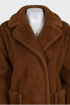 Teddy coat with patch pockets