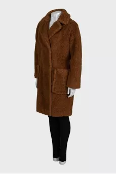 Teddy coat with patch pockets