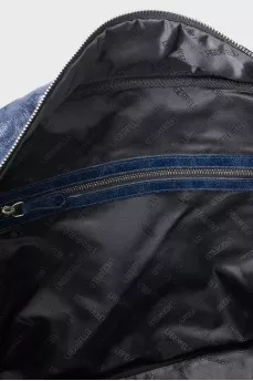 Blue leather travel bag