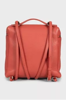 Розовый кожаный рюкзак Extra Pocket