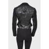 Leather textile inserts jacket