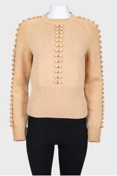Knitted jumper with decorative knitting