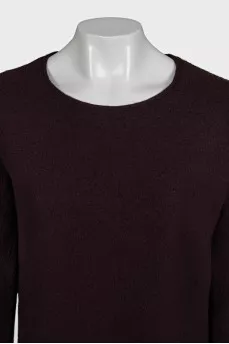 Loose-fitting purple wool dress