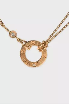 Підвіска із жовтого золота Love