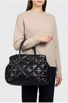Black quilted leather bag