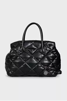 Black quilted leather bag