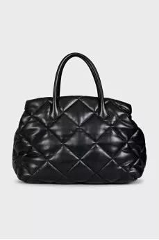 Black quilted leather bag