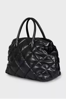 Black quilted leather bag