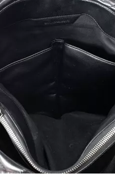 Black quilted leather bag