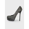 Leopard print pony leather shoes